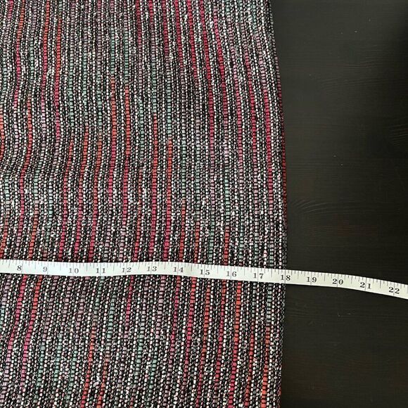 Loft Outlet Womens Skirt Size 8 Textured Knit Striped Red Gray Lined Pencil - Picture 10 of 10